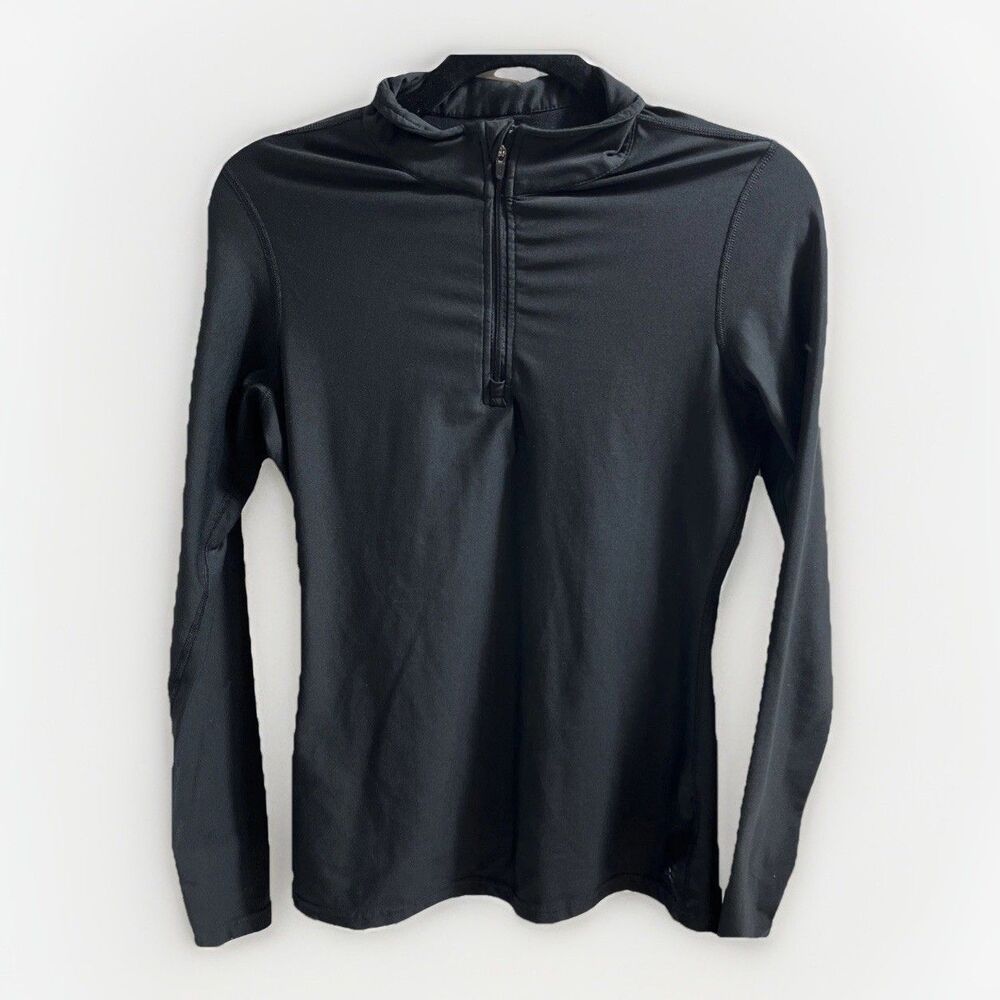 BCG Workout Top Black Women's Shirt Size M Long Sleeve Zippered